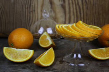 Turuncu meyve ahşap arka plan