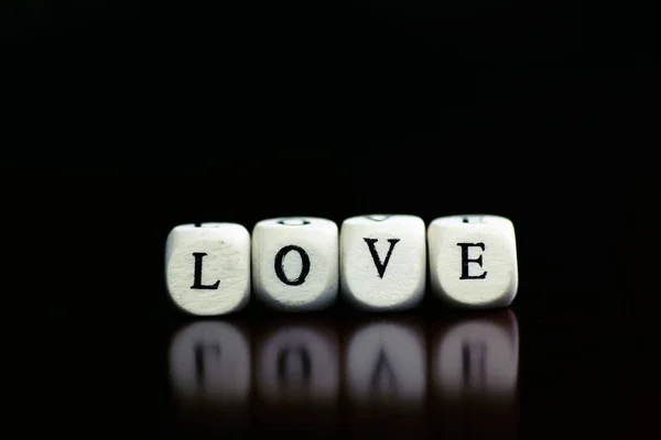 Szöveg kocka szerelem — Stock Fotó