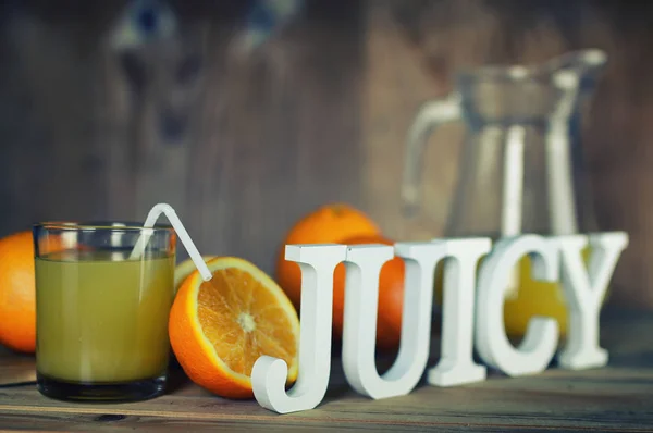 Toned orange juice glass slice — Stock Photo, Image
