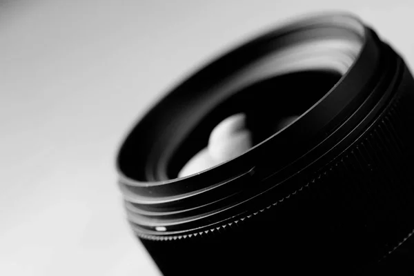 Lens reflection black and white photo — Stock Photo, Image