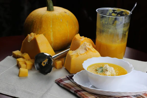 Calabaza sopa de cocina — Foto de Stock