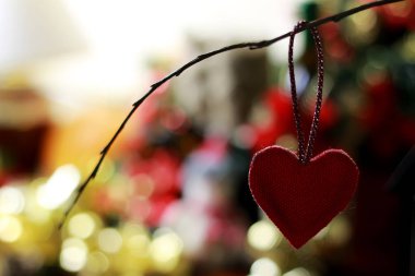 Tekstil kalp şekli bokeh