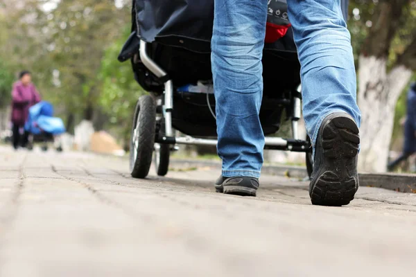 Foot steps with stroller — Stock Photo, Image