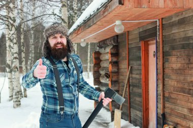 adam balta ile kışın