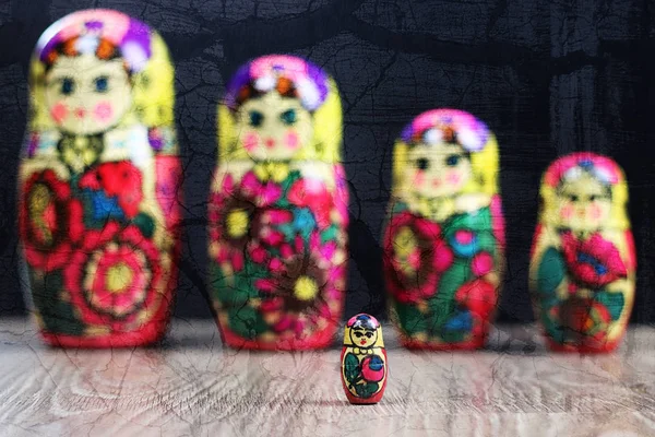 Matryoshka padrões diferentes — Fotografia de Stock