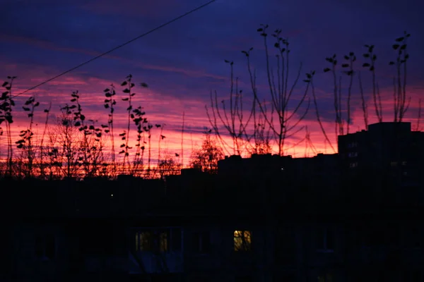 Pôr do sol esboço casa — Fotografia de Stock