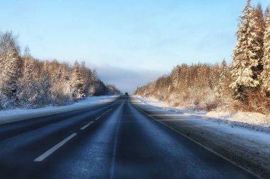 kış orman manzara güneş ışığı kar