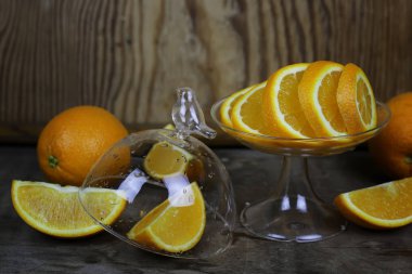 Turuncu meyve ahşap arka plan