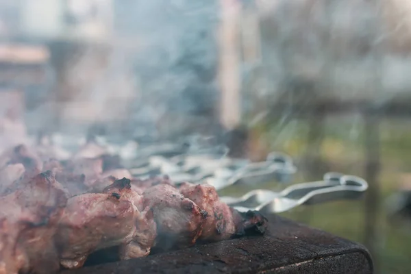 Kookbarbecue op de natuur — Stockfoto