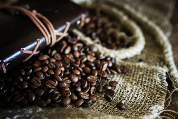 Coffee bean on textile background — Stock Photo, Image