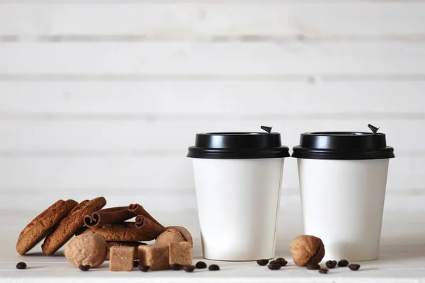 Kaffeepapierbecher Bohne — Stockfoto