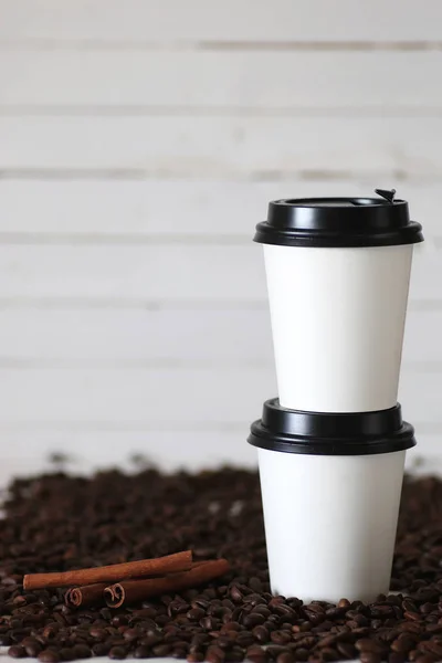 Kaffeepapierbecher Bohne — Stockfoto