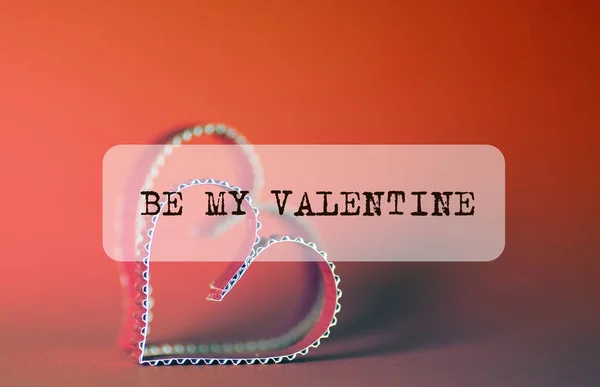 Texte en forme de coeur être ma valentine — Photo