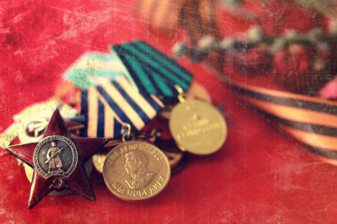 Büyük Vatanseverlik Savaşı madalya kompozisyon Retro etkisi