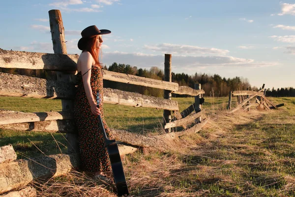 Cowgirl cappello natura — Foto Stock