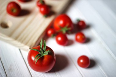 hasat taze domates üst