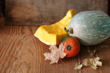Kabak hasat masanın üstüne kesmek.