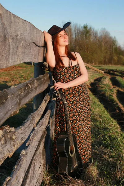 Cowgirl cappello natura — Foto Stock