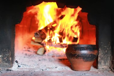 pot gıda fırın çatal ile fırında