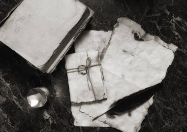 yaşlı retro makale ve kitap Dedektif araçlar backgro tablo