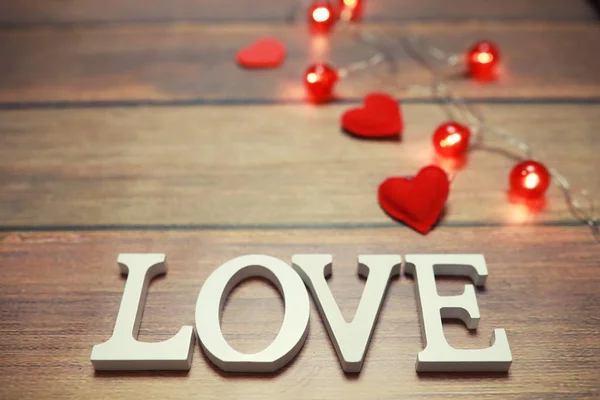 Word Love from wooden letters on background — Stock Photo, Image