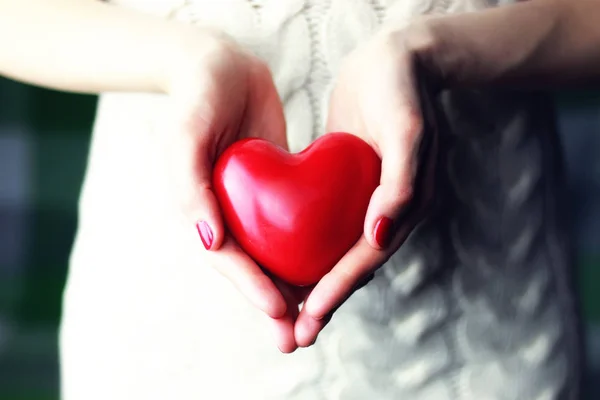 Hand valentine heart woolen — Stock Photo, Image