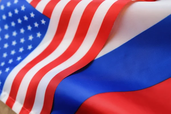 Ruska a usa vlajka sankce — Stock fotografie