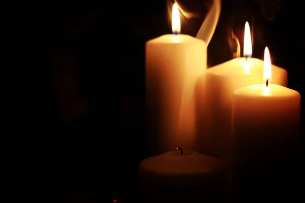 Candle light isolated black — Stock Photo, Image