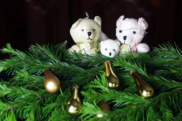 New Year tree toy bears