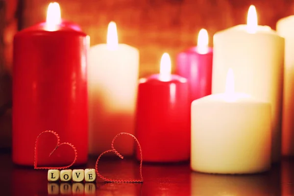 Set amore a lume di candela — Foto Stock