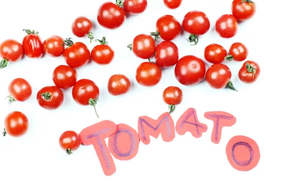 Ντομάτες σε λευκό φόντο — Φωτογραφία Αρχείου