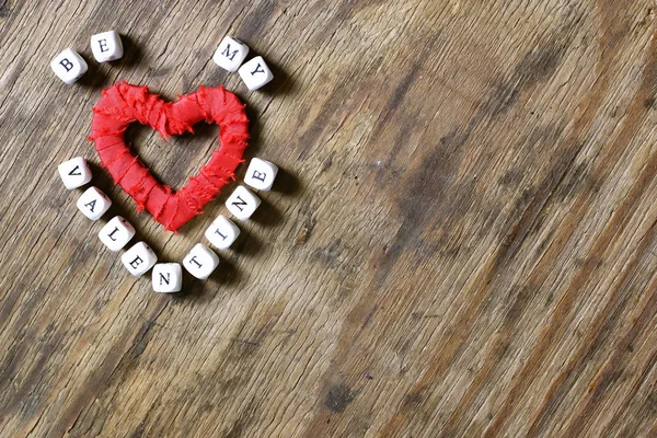 wood background with heart shape