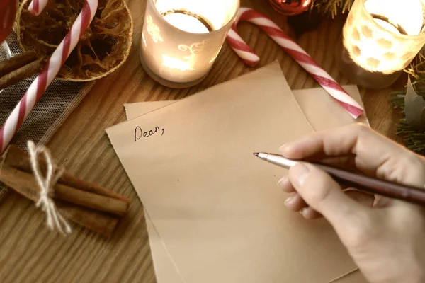 Mão escrevendo Natal — Fotografia de Stock