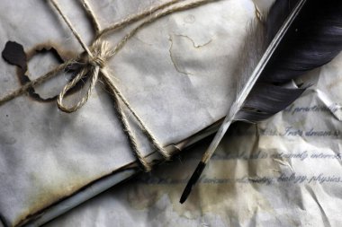 eski kağıt mektup tüy