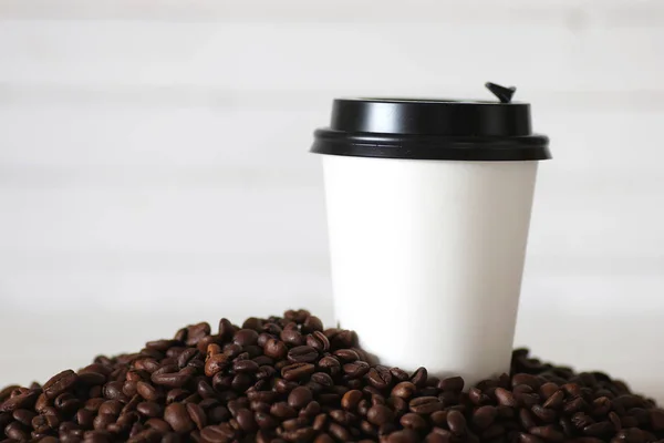 Coffe papier cup fasoli — Zdjęcie stockowe
