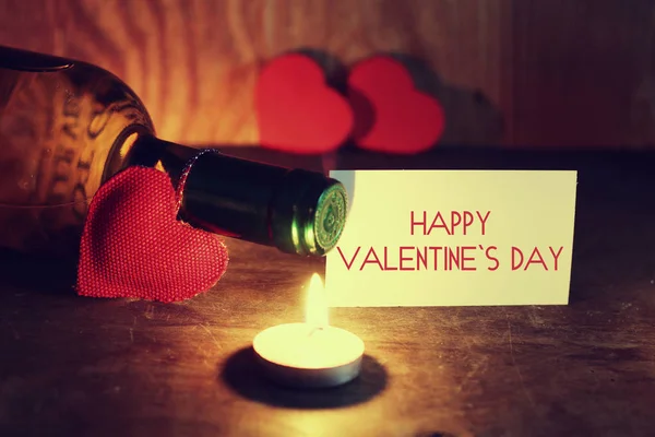 Saint Valentin bougies vin — Photo