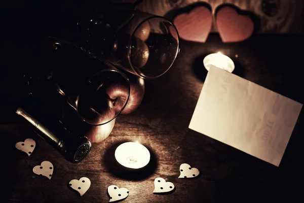 촛불 발렌타인 하트 — 스톡 사진