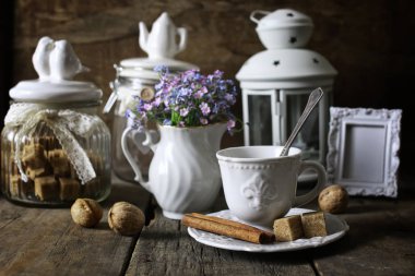 Vintage çay tablo kavramı