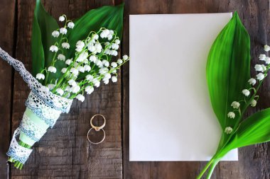 Vadideki zambak ve yüzük düğün buket