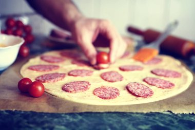 Pizza Topingler makro hazırlamak
