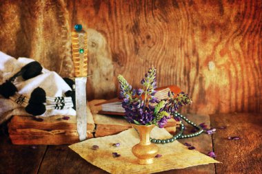 Retro çizilmiş etkisi kavramı Arap inanç kitap ve flowe ile