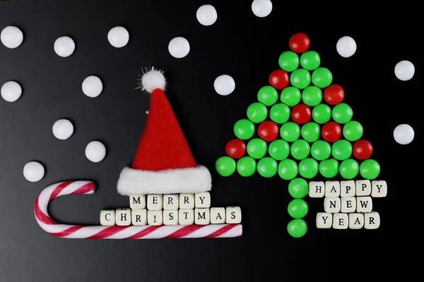 圣诞树形状糖果背景 — 图库照片