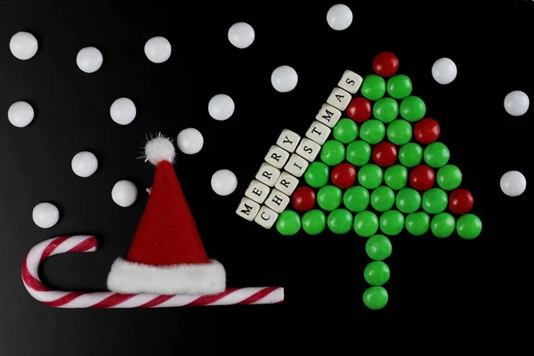 圣诞树形状糖果背景 — 图库照片