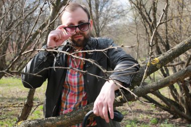 sakallı adam park ağaç