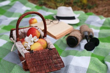 Bahar park ekose piknik yemek sepeti