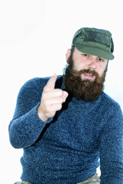 Barba hombre marinero aislado — Foto de Stock