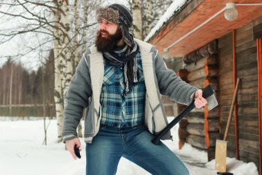 adam balta ile kışın