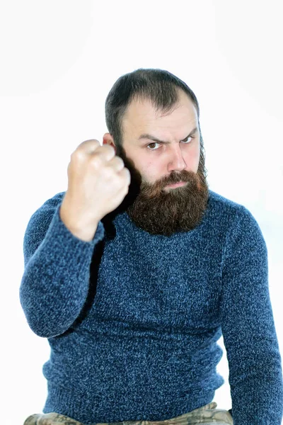 Homem barba marinheiro isolado — Fotografia de Stock