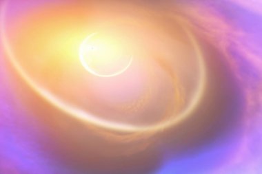 Gezegen Bulutların arasından delip geçiyor.