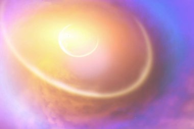 Gezegen Bulutların arasından delip geçiyor.